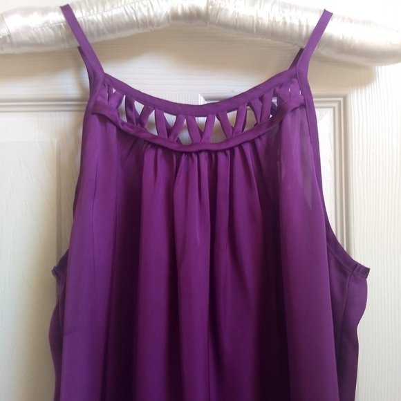 Bisou Bisou Purple Spaghetti Strap Tank Top XS - Picture 3 of 7